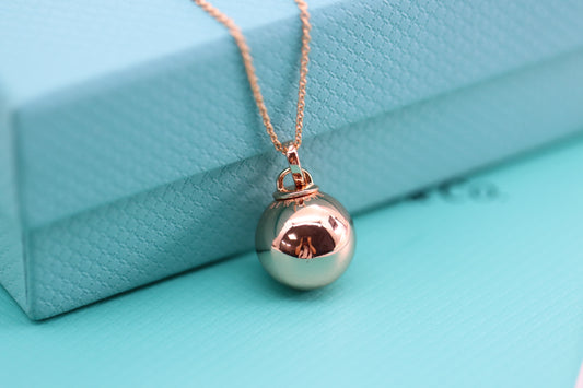 Rose gold ball lock clavicle necklace