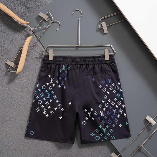 2025 latest black and white quick-drying shorts beach pants