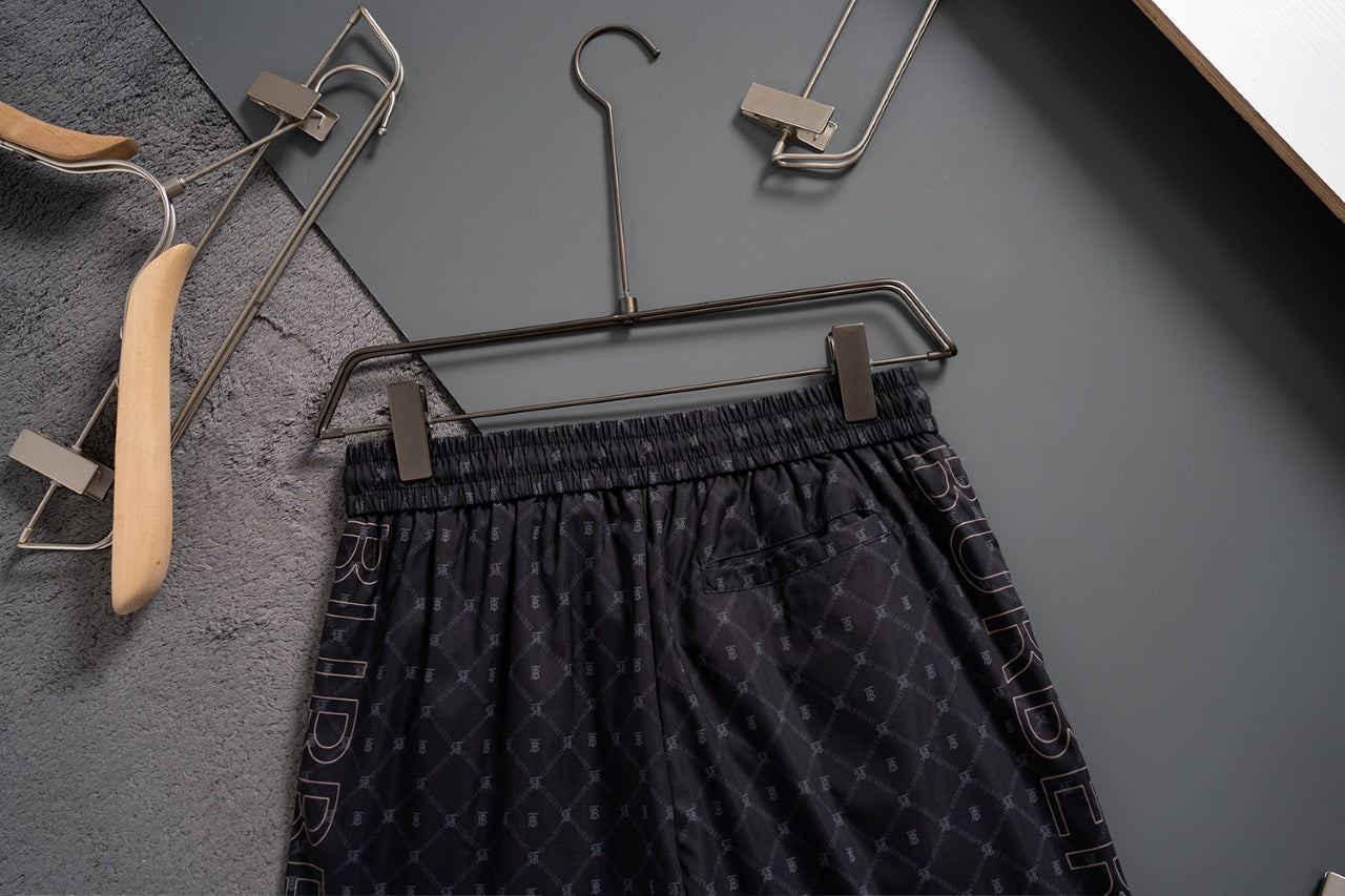 Classic black printed casual quick-drying beach shorts