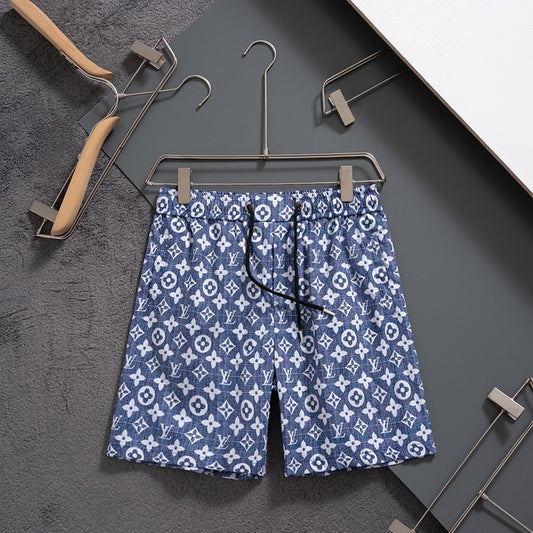 2025 latest quick-drying black and blue shorts beach pants