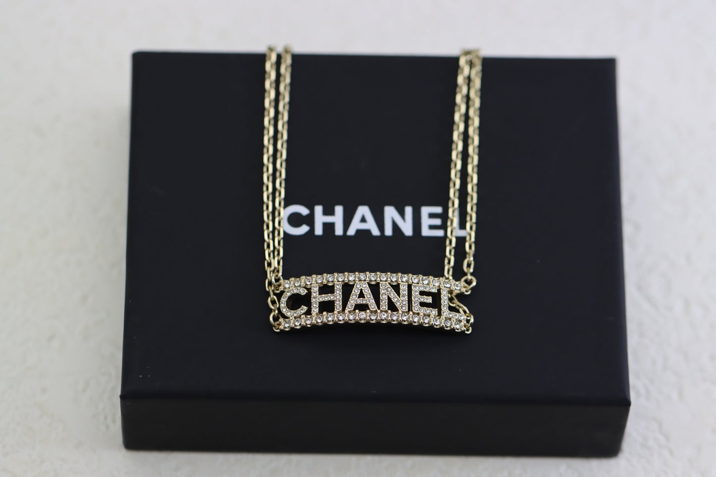 Gold diamond letter clavicle necklace