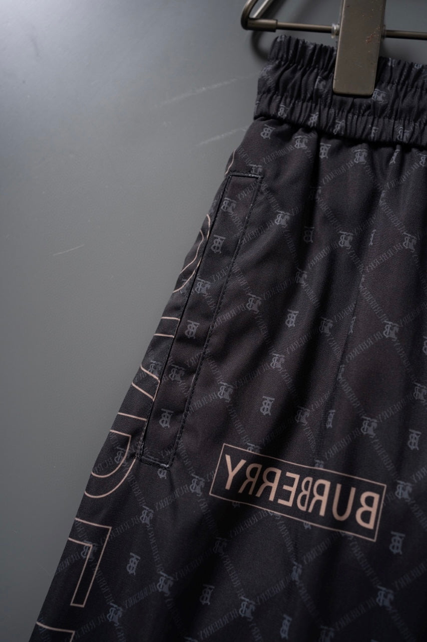 Classic black printed casual quick-drying beach shorts