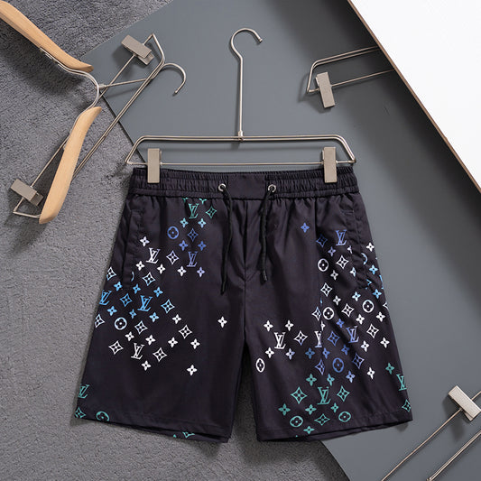 2025 latest black and white quick-drying shorts beach pants