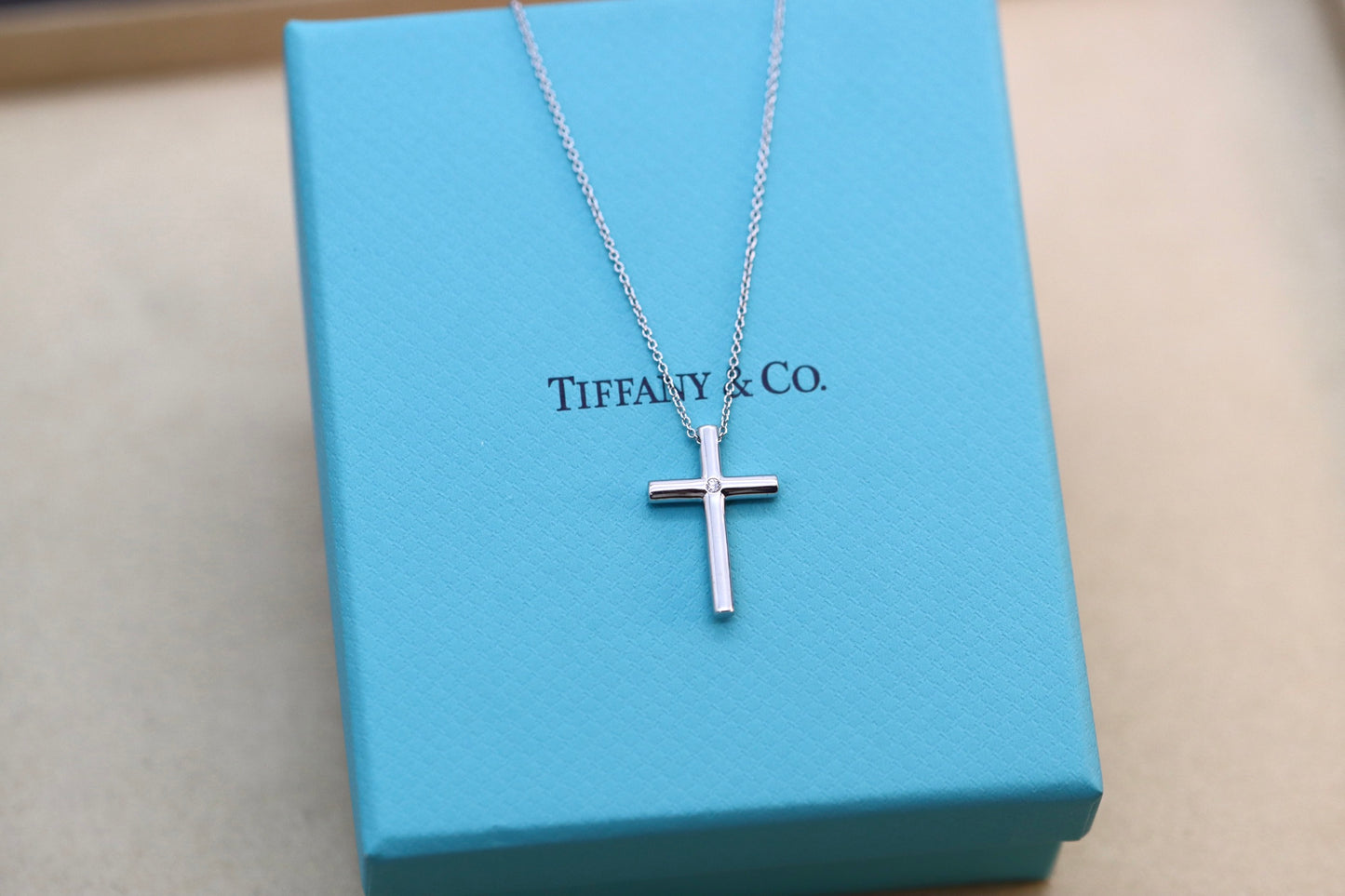 Solitaire Diamond Cross Necklace