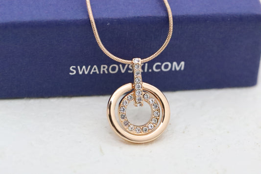 Rose Gold Diamond Concentric Circle Clavicle Necklace