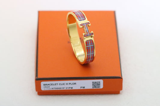Gold enamel bracelet