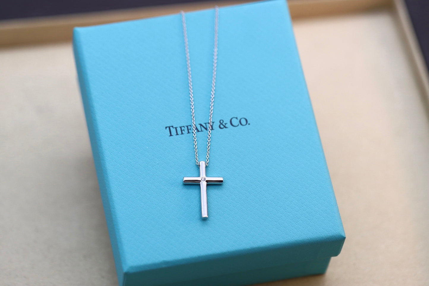 Solitaire Diamond Cross Necklace