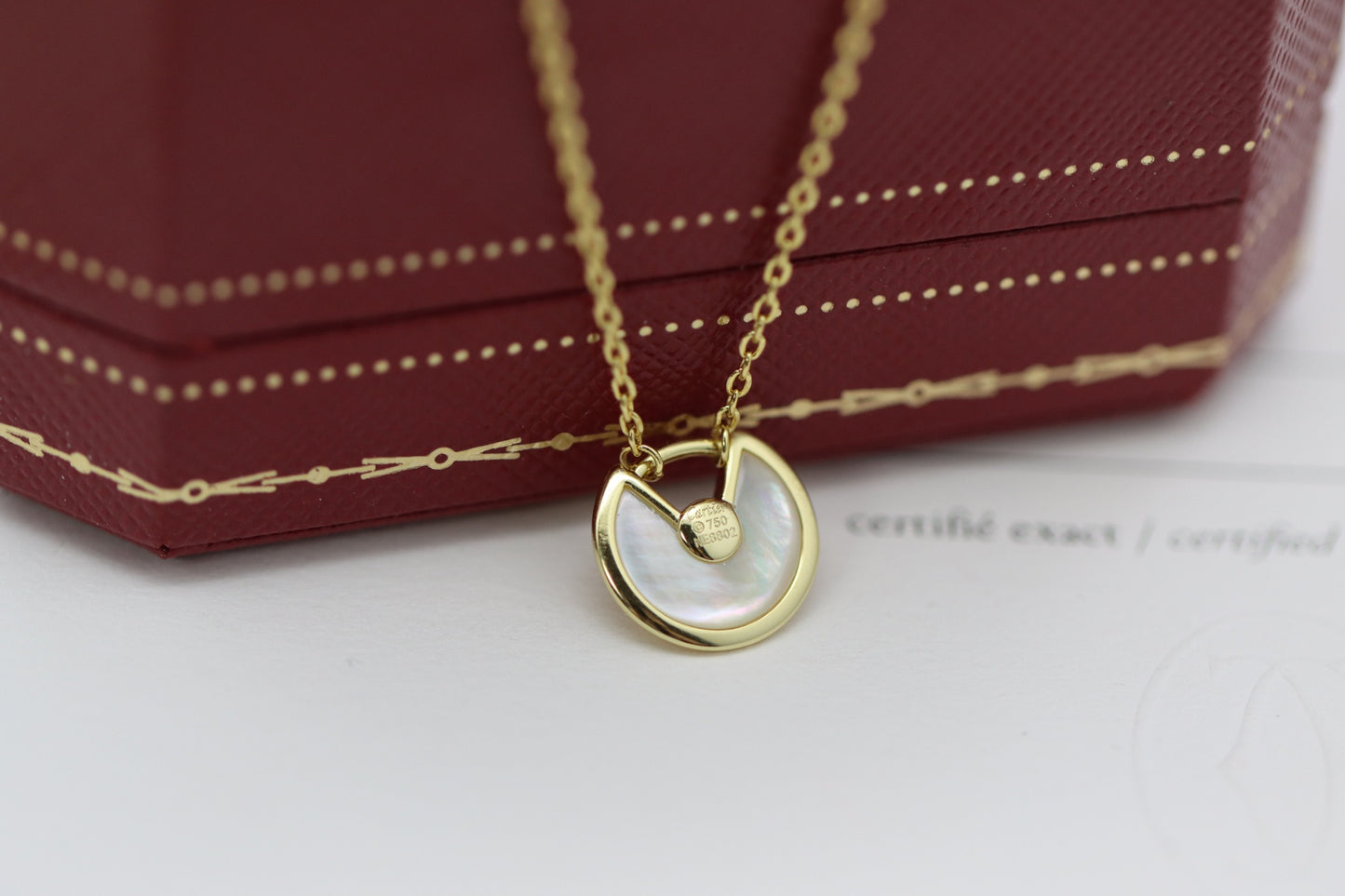 Rose Gold White Shell Amulet Clavicle Necklace