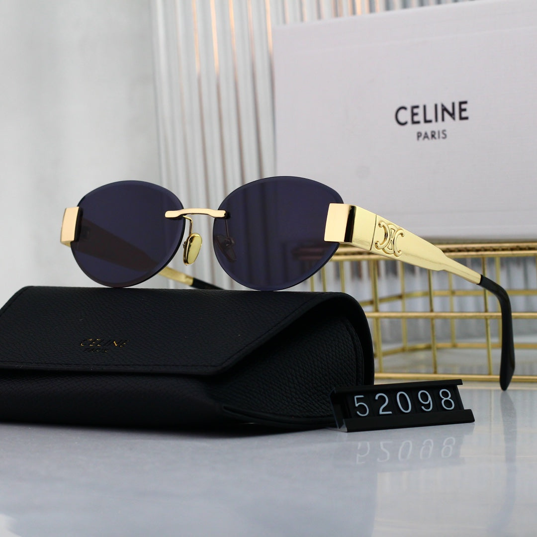 6-color frameless oval metal sunglasses 52098