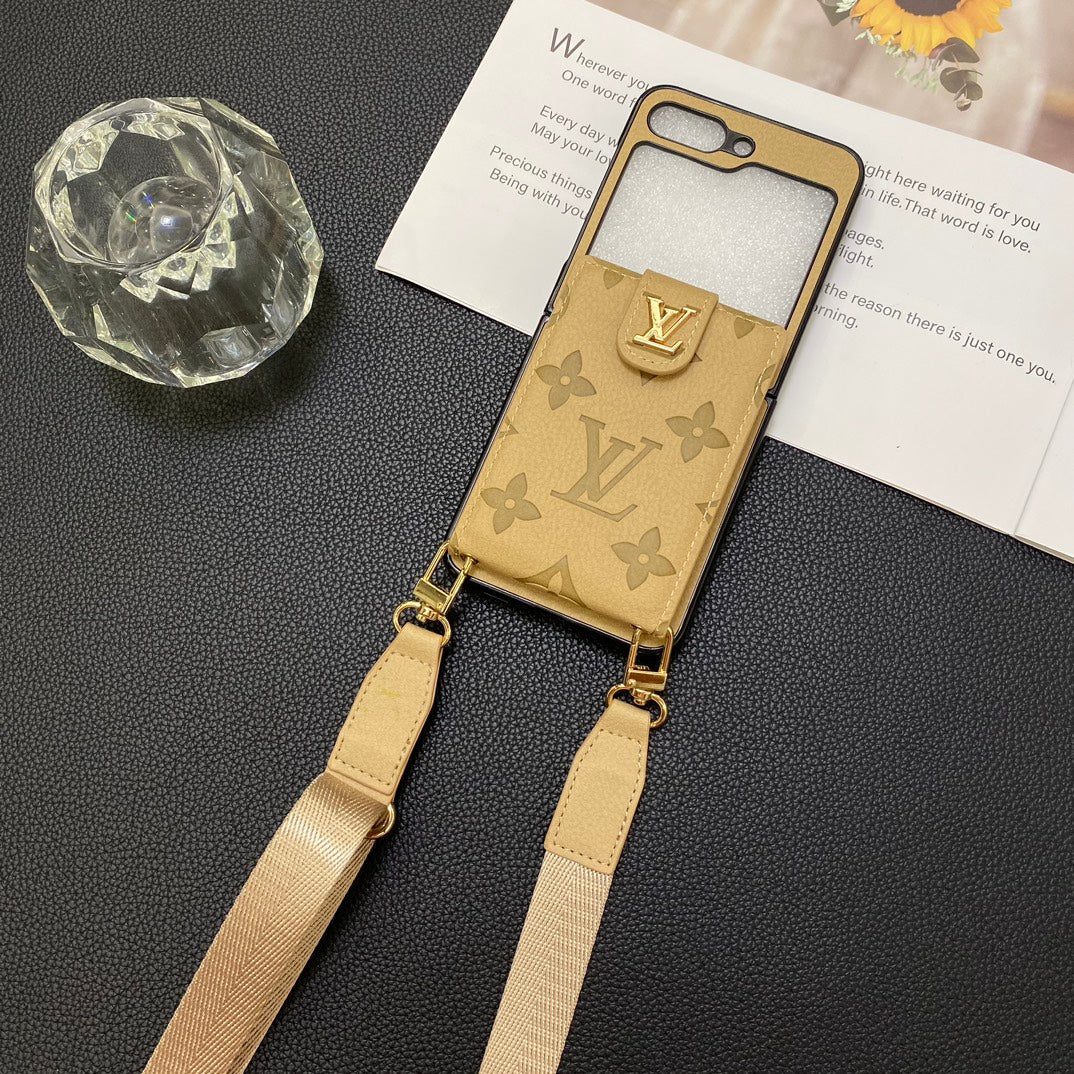 Rivet Leather Card Crossbody Case for Galaxy Z Flip