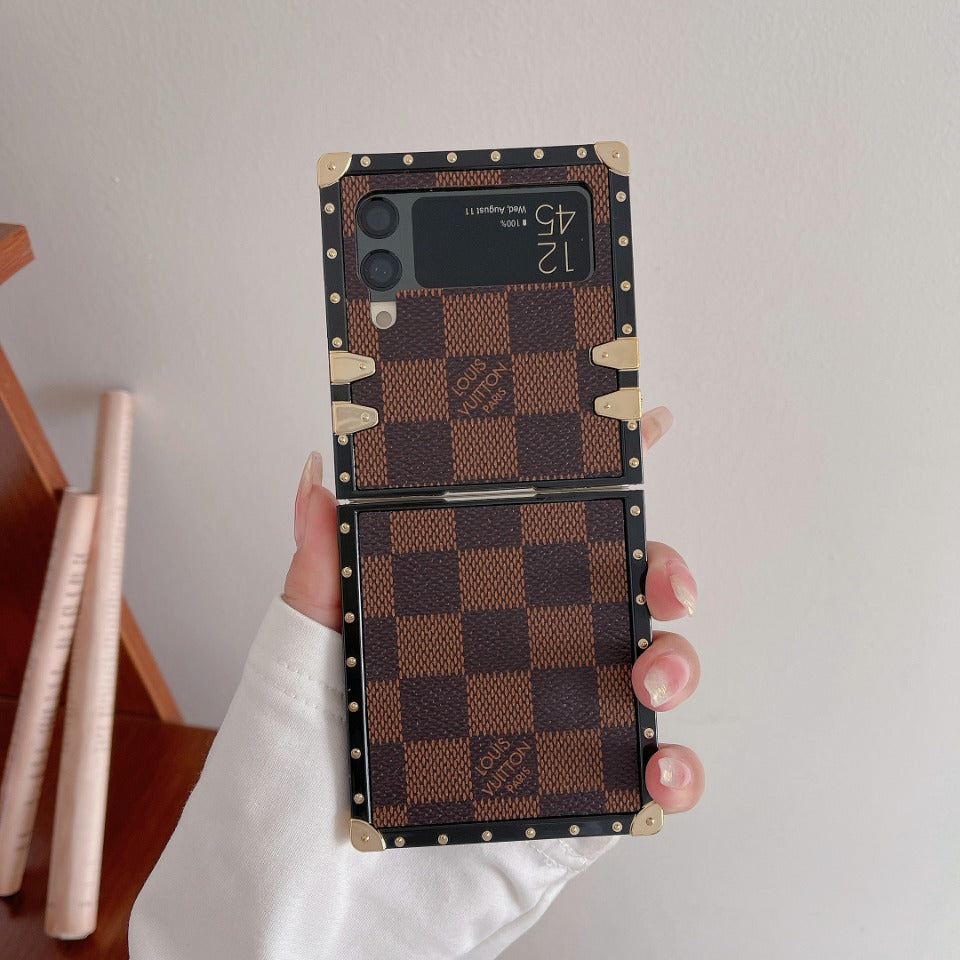 Classic Electroplated Leather Case for Galaxy Z Flip