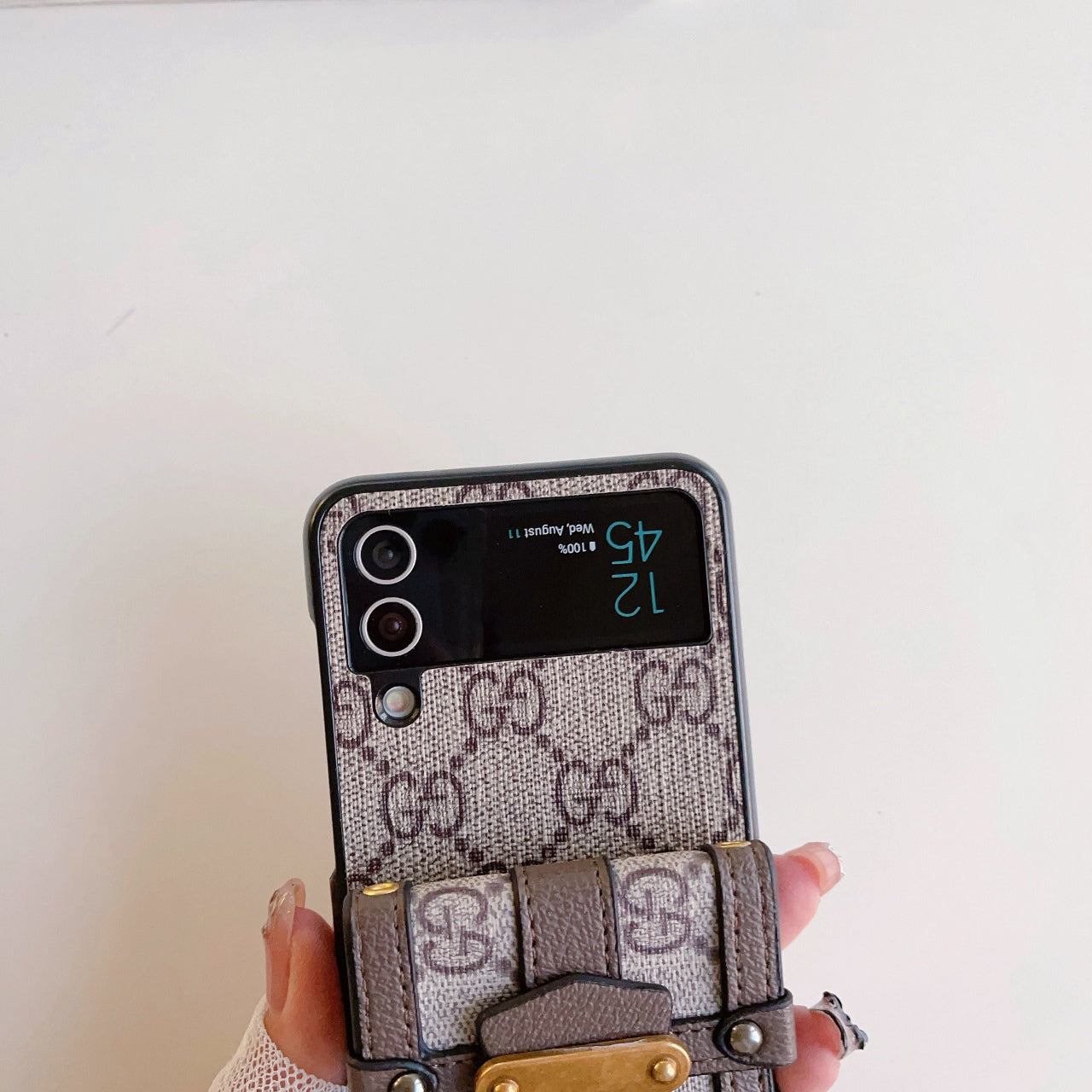 Retro Lock Card Holder Flip Case