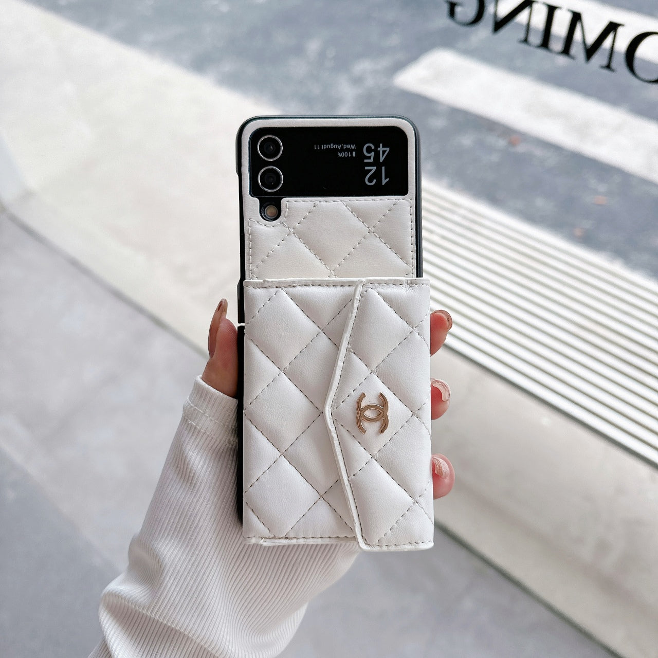 Classic Leather Card Holder Case for Galaxy Z Flip