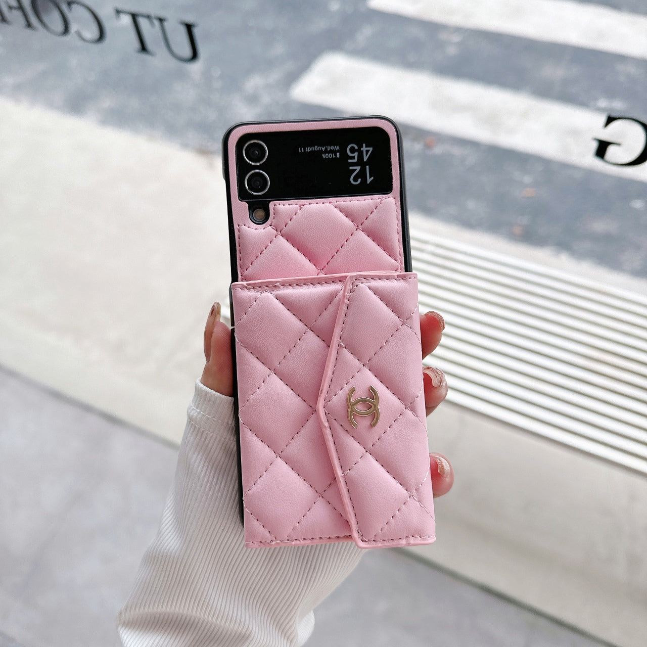 Classic Leather Card Holder Case for Galaxy Z Flip