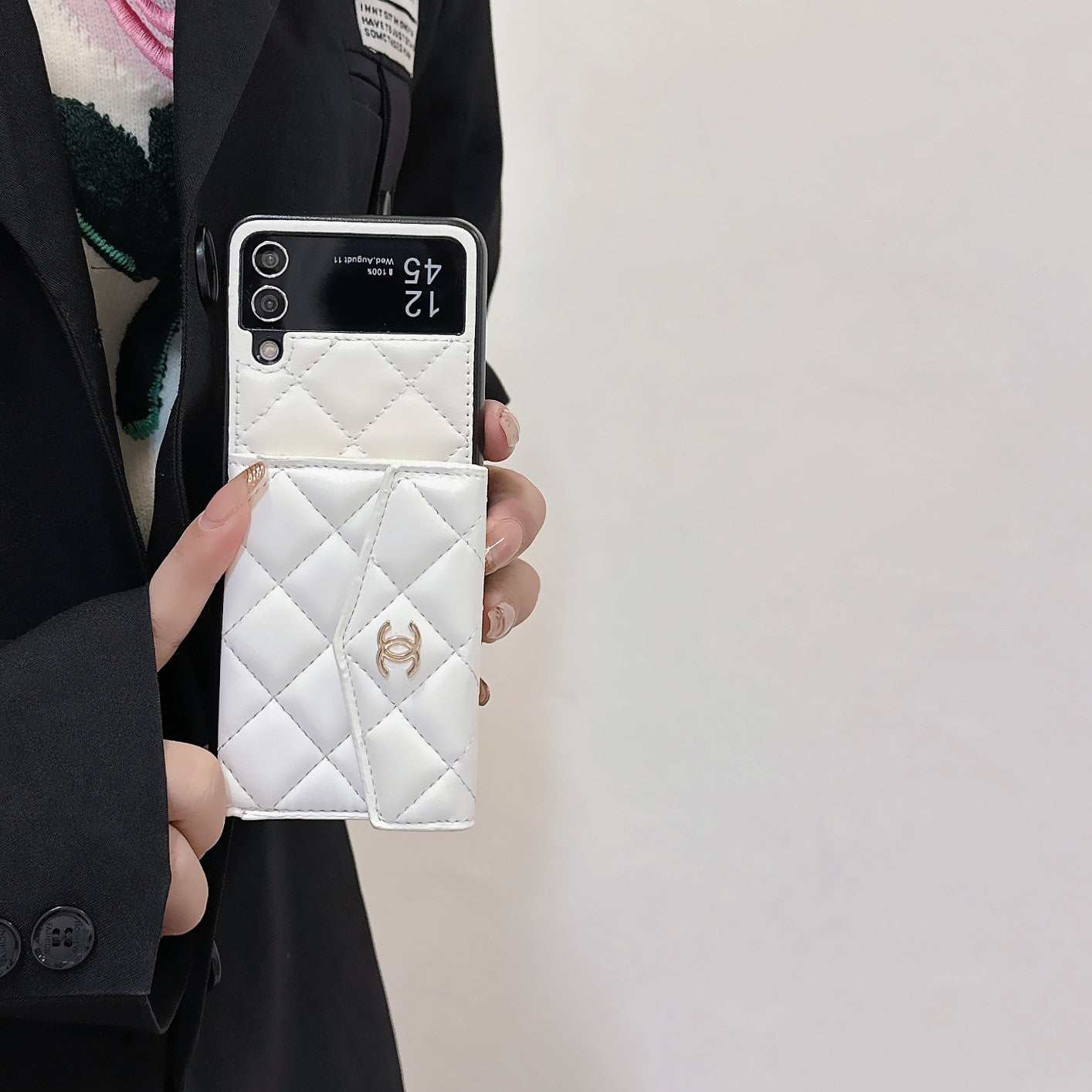 Classic Leather Card Holder Case for Galaxy Z Flip